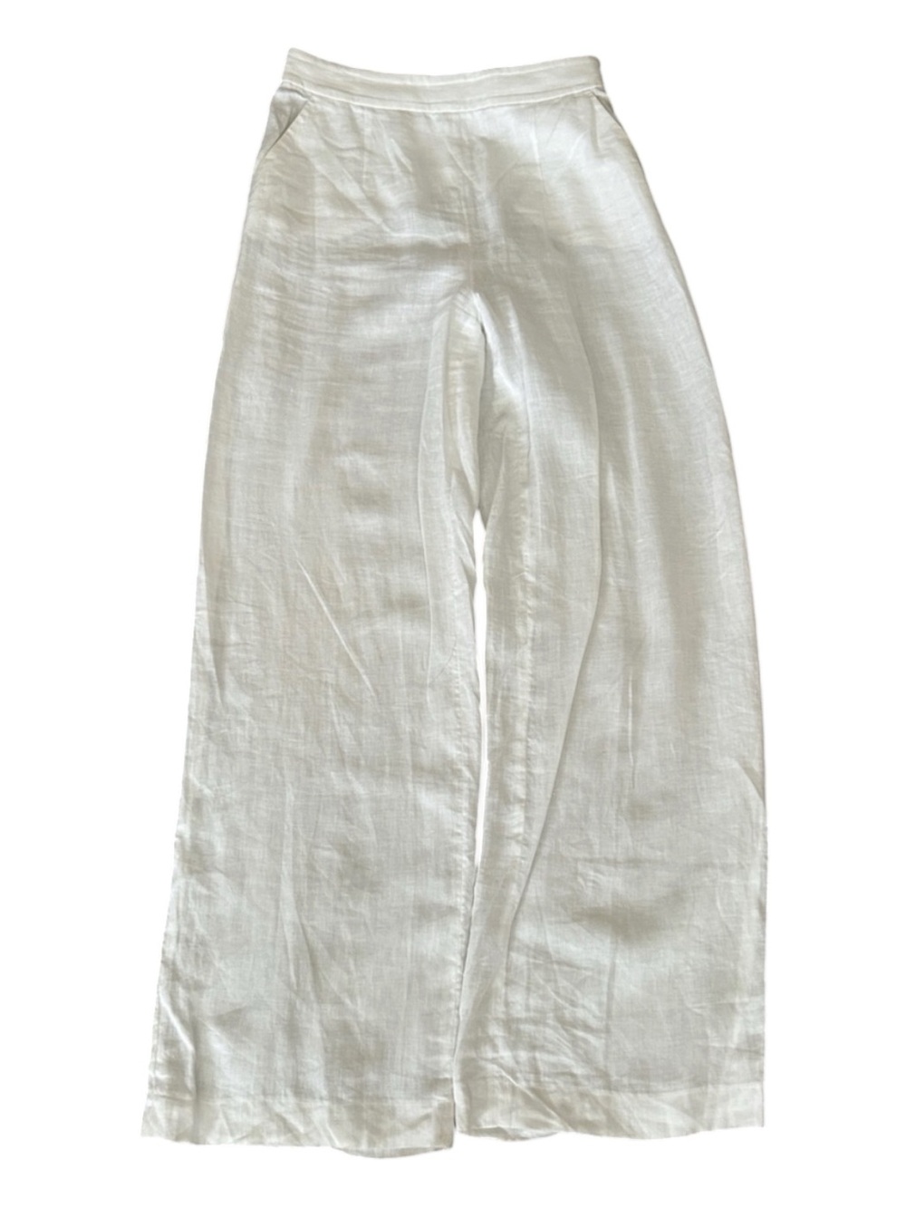 Luisa Spagnoli White Wide Leg Linen Pants